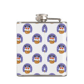 Sinterklaas in schoorsteen, sneeuw, Kerstmis, Nieu Heupfles (Achterkant)