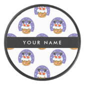 Sinterklaas in schoorsteen, sneeuw, Kerstmis, Nieu Hockey Puck (Voorkant)