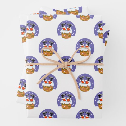 Sinterklaas in schoorsteen, sneeuw, Kerstmis, Nieu Inpakpapier Vel (In situ)