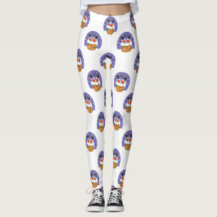Sinterklaas in schoorsteen, sneeuw, Kerstmis, Nieu Leggings