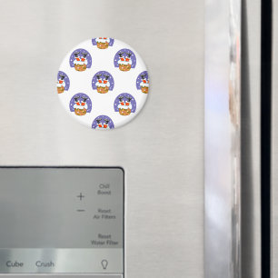 Sinterklaas in schoorsteen, sneeuw, Kerstmis, Nieu Magneet