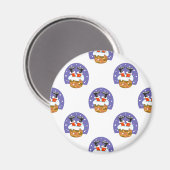 Sinterklaas in schoorsteen, sneeuw, Kerstmis, Nieu Magneet (Voorkant / Achterkant)