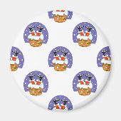 Sinterklaas in schoorsteen, sneeuw, Kerstmis, Nieu Magneet (Voorkant)