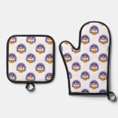 Sinterklaas in schoorsteen, sneeuw, Kerstmis, Nieu Ovenwant & Pannenlap Set (Voorkant)