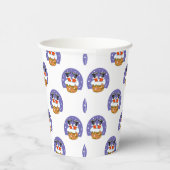 Sinterklaas in schoorsteen, sneeuw, Kerstmis, Nieu Papieren Bekers (Rechts)