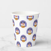 Sinterklaas in schoorsteen, sneeuw, Kerstmis, Nieu Papieren Bekers (Voorkant)