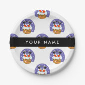 Sinterklaas in schoorsteen, sneeuw, Kerstmis, Nieu Papieren Bordje (Voorkant)