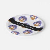 Sinterklaas in schoorsteen, sneeuw, Kerstmis, Nieu Papieren Bordje (Gekanteld)