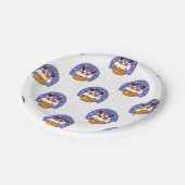 Sinterklaas in schoorsteen, sneeuw, Kerstmis, Nieu Papieren Bordje (Gekanteld)