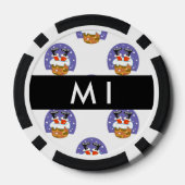 Sinterklaas in schoorsteen, sneeuw, Kerstmis, Nieu Poker Chips (Achterkant)