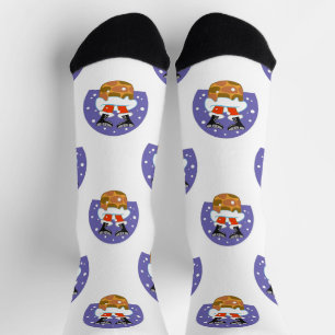 Sinterklaas in schoorsteen, sneeuw, Kerstmis, Nieu Sokken