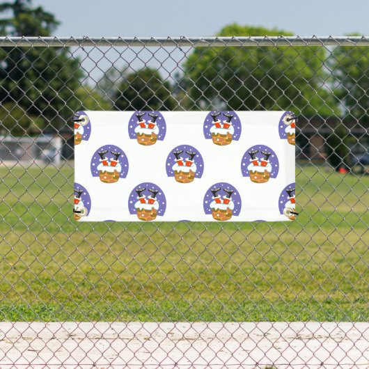 Sinterklaas in schoorsteen, sneeuw, Kerstmis, Nieu Spandoek (Insitu)