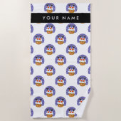 Sinterklaas in schoorsteen, sneeuw, Kerstmis, Nieu Strandlaken (Voorkant)