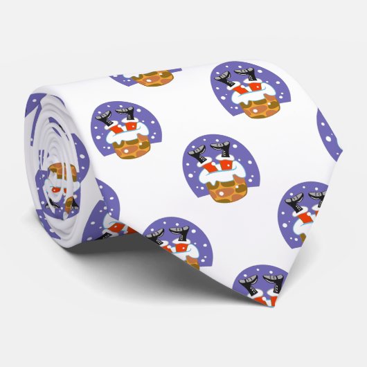 Sinterklaas in schoorsteen, sneeuw, Kerstmis, Nieu Stropdas (Opgerold)