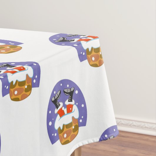 Sinterklaas in schoorsteen, sneeuw, Kerstmis, Nieu Tafelkleed (Voorbeeld)