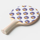 Sinterklaas in schoorsteen, sneeuw, Kerstmis, Nieu Tafeltennisbatje (Voorkant Gekanteld)