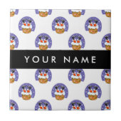 Sinterklaas in schoorsteen, sneeuw, Kerstmis, Nieu Tegeltje (Voorkant)