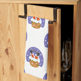 Sinterklaas in schoorsteen, sneeuw, Kerstmis, Nieu Theedoek