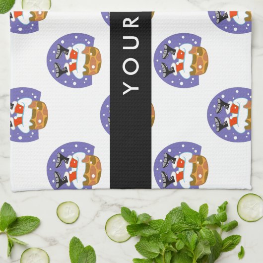 Sinterklaas in schoorsteen, sneeuw, Kerstmis, Nieu Theedoek (Gevouwen)