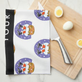 Sinterklaas in schoorsteen, sneeuw, Kerstmis, Nieu Theedoek (Quarter Fold)