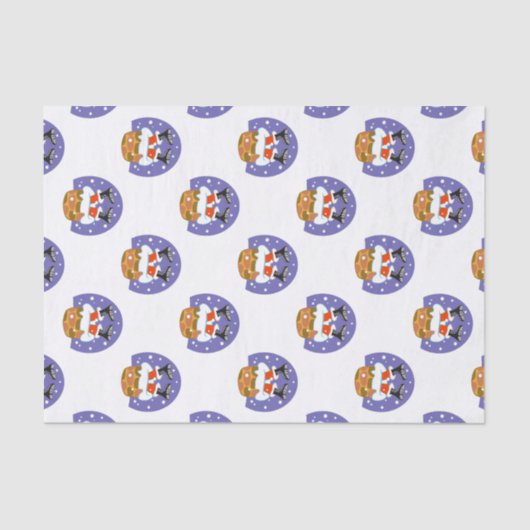 Sinterklaas in schoorsteen, sneeuw, Kerstmis, Nieu Tissuepapier (Voorkant)