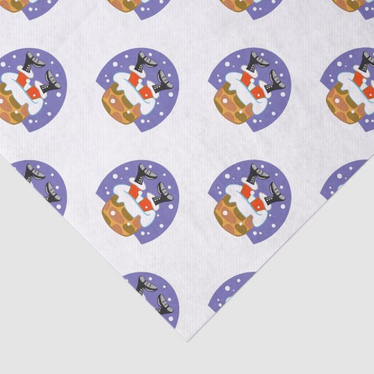 Sinterklaas in schoorsteen, sneeuw, Kerstmis, Nieu Tissuepapier (Detail)