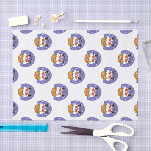 Sinterklaas in schoorsteen, sneeuw, Kerstmis, Nieu Tissuepapier (Craft)