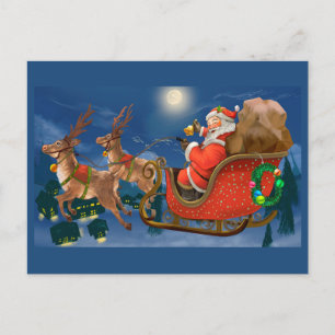 Sinterklaas in Slaapse Kerstmis Feestdagenkaart