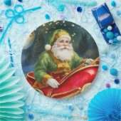  Sinterklaas in Sleigh, Golden Moon, Sterren Papieren Bordje (Feest)