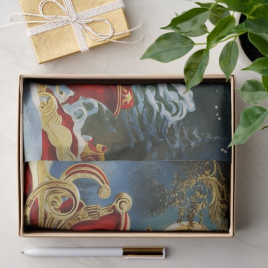 Sinterklaas in Sleigh, Volle Maan, Sterren Tissuepapier (Geschenk)