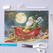  Sinterklaas in Sleigh, Volle Maan, Sterren Tissuepapier (Craft)