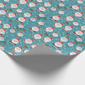 Sinterklaas in sneeuwvlokken cadeaupapier (Hoek)