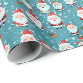 Sinterklaas in sneeuwvlokken cadeaupapier (Rol Hoek)