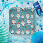 Sinterklaas in sneeuwvlokken papieren bordje (Feest)