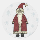Sinterklaas in Snow Ronde Sticker (Voorkant)