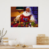 Sinterklaas in Speelgoed-winkelafdrukken Poster (Keuken)
