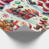 Sinterklaas in speelse en grillige poses cadeaupapier (Hoek)