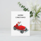 Sinterklaas in warme weg feestdagenkaart (Staand voorkant)