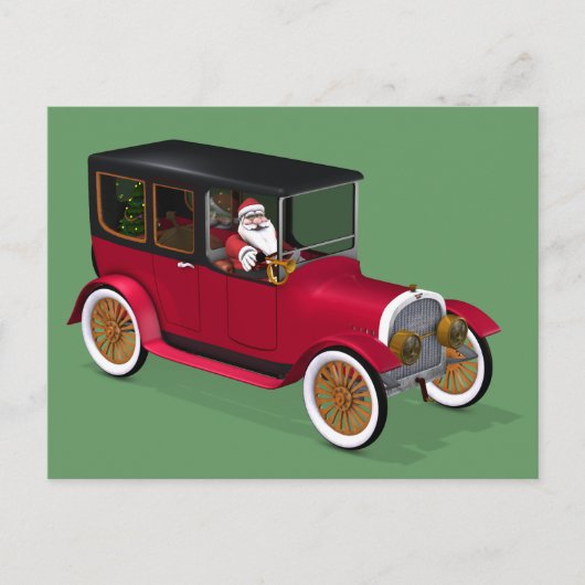 Sinterklaas in warme weg feestdagenkaart (Voorkant)
