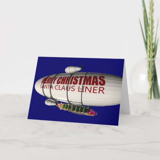 Sinterklaas in Zeppelin Feestdagen Kaart (Voorkant)