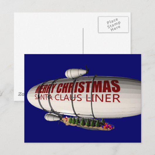 Sinterklaas in Zeppelin Feestdagenkaart (Voorkant / Achterkant)