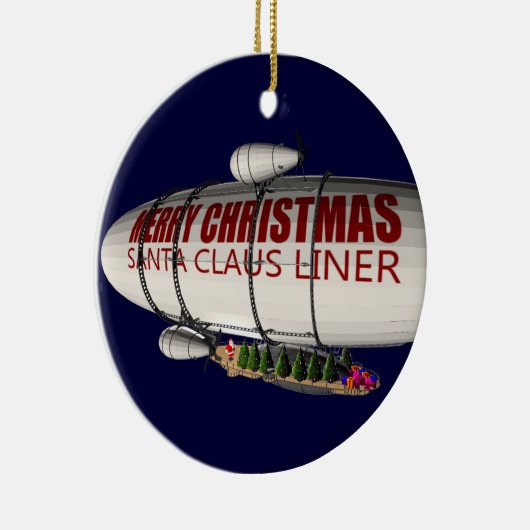 Sinterklaas in Zeppelin Keramisch Ornament (Rechts)