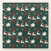 Sinterklaas in zijn slee Onderzetter Glazen Onderzetter (Voorkant)