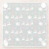 Sinterklaas in zijn slee Onderzetter Glazen Onderzetter (Achterkant)