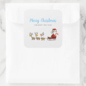 Sinterklaas in z'n Gesleed met renders Classic Rou Vierkante Sticker (Tas)