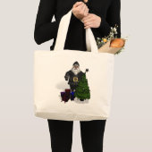 Sinterklaas in zwart leder grote tote bag (Voorkant (product))