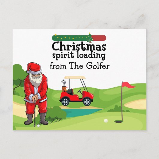Sinterklaas is golfen kerst laden feestdagenkaart (Voorkant)