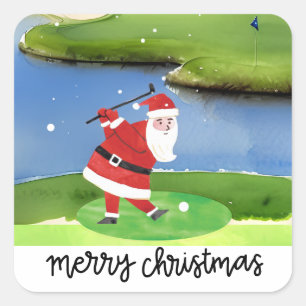 Sinterklaas is golfen vierkante sticker