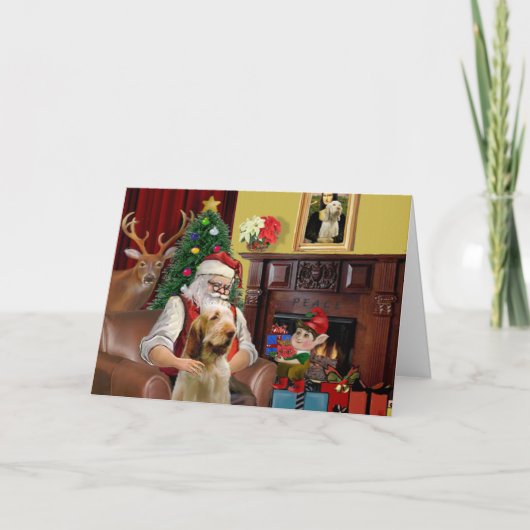 Sinterklaas' Italiaanse Spinone Feestdagen Kaart (Voorkant)