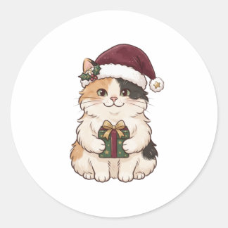 Sinterklaas Kat Draagt Kerstcadeau Sticker